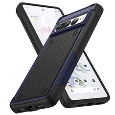 Custodia Silicone e Plastica Opaca Cover Fronte e Retro 360 Gradi MQ1 per Google Pixel 7 Pro 5G Blu