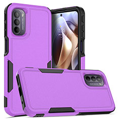 Custodia Silicone e Plastica Opaca Cover Fronte e Retro 360 Gradi MQ1 per Motorola Moto G41 Viola