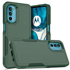 Custodia Silicone e Plastica Opaca Cover Fronte e Retro 360 Gradi MQ1 per Motorola MOTO G52 Verde Notte