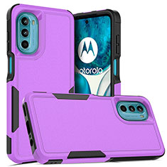 Custodia Silicone e Plastica Opaca Cover Fronte e Retro 360 Gradi MQ1 per Motorola Moto G82 5G Viola
