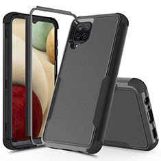 Custodia Silicone e Plastica Opaca Cover Fronte e Retro 360 Gradi MQ1 per Samsung Galaxy A12 Nacho Nero
