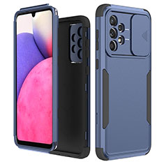 Custodia Silicone e Plastica Opaca Cover Fronte e Retro 360 Gradi MQ1 per Samsung Galaxy A33 5G Blu e Nero