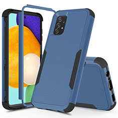 Custodia Silicone e Plastica Opaca Cover Fronte e Retro 360 Gradi MQ1 per Samsung Galaxy A52 4G Blu e Nero