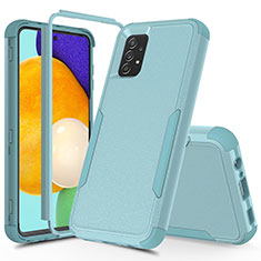 Custodia Silicone e Plastica Opaca Cover Fronte e Retro 360 Gradi MQ1 per Samsung Galaxy A52 5G Azzurro