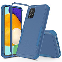 Custodia Silicone e Plastica Opaca Cover Fronte e Retro 360 Gradi MQ1 per Samsung Galaxy A52 5G Blu