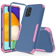 Custodia Silicone e Plastica Opaca Cover Fronte e Retro 360 Gradi MQ1 per Samsung Galaxy A52s 5G Blu Notte