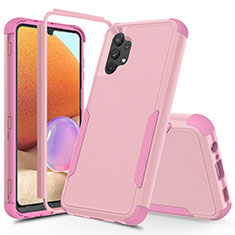 Custodia Silicone e Plastica Opaca Cover Fronte e Retro 360 Gradi MQ1 per Samsung Galaxy M32 5G Oro Rosa