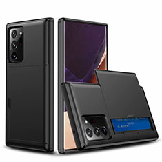 Custodia Silicone e Plastica Opaca Cover Fronte e Retro 360 Gradi N01 per Samsung Galaxy Note 20 Ultra 5G Nero