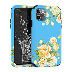 Custodia Silicone e Plastica Opaca Cover Fronte e Retro 360 Gradi per Apple iPhone 11 Pro Blu