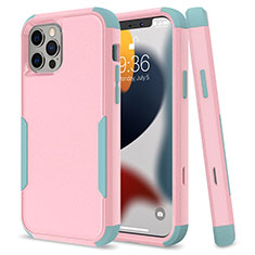 Custodia Silicone e Plastica Opaca Cover Fronte e Retro 360 Gradi per Apple iPhone 13 Pro Rosa