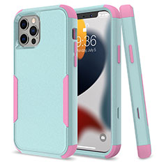 Custodia Silicone e Plastica Opaca Cover Fronte e Retro 360 Gradi per Apple iPhone 13 Pro Verde Pastello