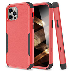 Custodia Silicone e Plastica Opaca Cover Fronte e Retro 360 Gradi per Apple iPhone 14 Pro Max Rosso