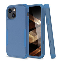 Custodia Silicone e Plastica Opaca Cover Fronte e Retro 360 Gradi per Apple iPhone 15 Blu