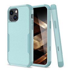 Custodia Silicone e Plastica Opaca Cover Fronte e Retro 360 Gradi per Apple iPhone 15 Plus Verde
