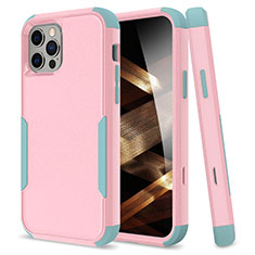 Custodia Silicone e Plastica Opaca Cover Fronte e Retro 360 Gradi per Apple iPhone 15 Pro Rosa