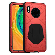 Custodia Silicone e Plastica Opaca Cover Fronte e Retro 360 Gradi R01 per Huawei Mate 30 5G Rosso