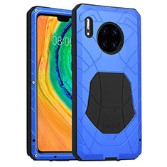 Custodia Silicone e Plastica Opaca Cover Fronte e Retro 360 Gradi R01 per Huawei Mate 30 Pro 5G Blu