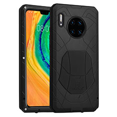 Custodia Silicone e Plastica Opaca Cover Fronte e Retro 360 Gradi R01 per Huawei Mate 30 Pro Nero