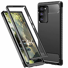 Custodia Silicone e Plastica Opaca Cover Fronte e Retro 360 Gradi R01 per Samsung Galaxy Note 20 Ultra 5G Nero