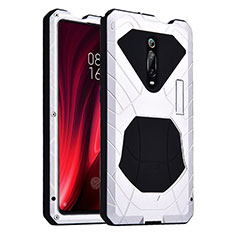 Custodia Silicone e Plastica Opaca Cover Fronte e Retro 360 Gradi R01 per Xiaomi Mi 9T Pro Bianco