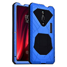 Custodia Silicone e Plastica Opaca Cover Fronte e Retro 360 Gradi R01 per Xiaomi Redmi K20 Blu