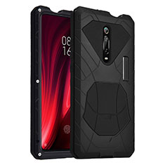 Custodia Silicone e Plastica Opaca Cover Fronte e Retro 360 Gradi R01 per Xiaomi Redmi K20 Nero