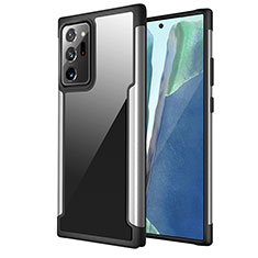 Custodia Silicone e Plastica Opaca Cover Fronte e Retro 360 Gradi R02 per Samsung Galaxy Note 20 Ultra 5G Argento