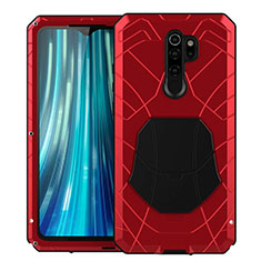 Custodia Silicone e Plastica Opaca Cover Fronte e Retro 360 Gradi R02 per Xiaomi Redmi Note 8 Pro Rosso