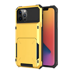 Custodia Silicone e Plastica Opaca Cover Fronte e Retro 360 Gradi R03 per Apple iPhone 12 Pro Giallo