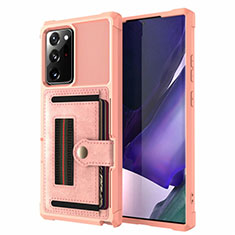 Custodia Silicone e Plastica Opaca Cover Fronte e Retro 360 Gradi R05 per Samsung Galaxy Note 20 Ultra 5G Oro Rosa