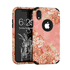 Custodia Silicone e Plastica Opaca Cover Fronte e Retro 360 Gradi U01 per Apple iPhone XR Oro Rosa