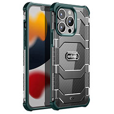 Custodia Silicone e Plastica Opaca Cover Fronte e Retro 360 Gradi U02 per Apple iPhone 13 Pro Max Verde