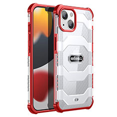 Custodia Silicone e Plastica Opaca Cover Fronte e Retro 360 Gradi U02 per Apple iPhone 13 Rosso