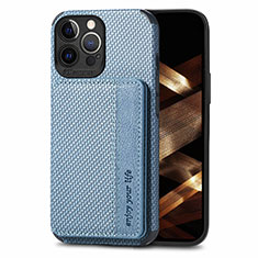 Custodia Silicone e Plastica Opaca Cover Fronte e Retro 360 Gradi U05 per Apple iPhone 14 Pro Blu