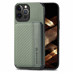 Custodia Silicone e Plastica Opaca Cover Fronte e Retro 360 Gradi U05 per Apple iPhone 14 Pro Max Verde