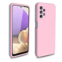 Custodia Silicone e Plastica Opaca Cover Fronte e Retro 360 Gradi WL1 per Samsung Galaxy M32 5G Oro Rosa