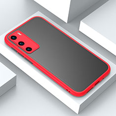 Custodia Silicone e Plastica Opaca Cover N02 per Huawei P40 Rosso