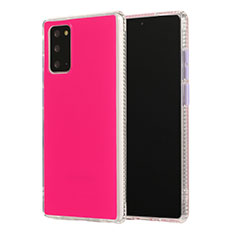 Custodia Silicone e Plastica Opaca Cover N02 per Samsung Galaxy Note 20 5G Rosa Caldo