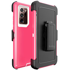 Custodia Silicone e Plastica Opaca Cover N04 per Samsung Galaxy Note 20 Ultra 5G Rosa Caldo