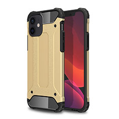 Custodia Silicone e Plastica Opaca Cover per Apple iPhone 12 Mini Oro