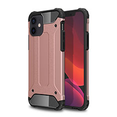 Custodia Silicone e Plastica Opaca Cover per Apple iPhone 12 Mini Oro Rosa
