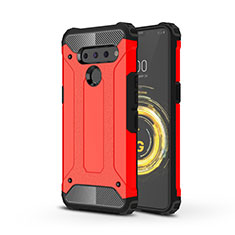 Custodia Silicone e Plastica Opaca Cover per LG V50 ThinQ 5G Rosso