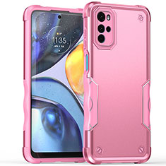 Custodia Silicone e Plastica Opaca Cover per Motorola Moto G22 Rosa Caldo