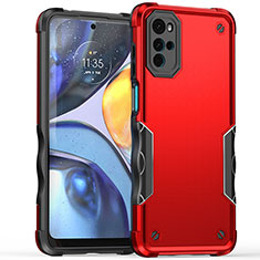 Custodia Silicone e Plastica Opaca Cover per Motorola Moto G22 Rosso