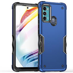 Custodia Silicone e Plastica Opaca Cover per Motorola Moto G60s Blu