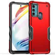 Custodia Silicone e Plastica Opaca Cover per Motorola Moto G60s Rosso