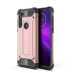 Custodia Silicone e Plastica Opaca Cover per Motorola Moto G8 Power Oro Rosa