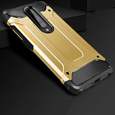 Custodia Silicone e Plastica Opaca Cover per OnePlus 8 Oro