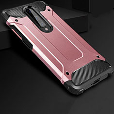 Custodia Silicone e Plastica Opaca Cover per OnePlus 8 Oro Rosa
