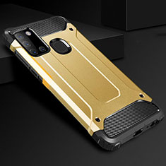 Custodia Silicone e Plastica Opaca Cover per Samsung Galaxy A21s Oro
